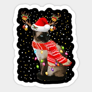 Siamese Cat Christmas Sticker